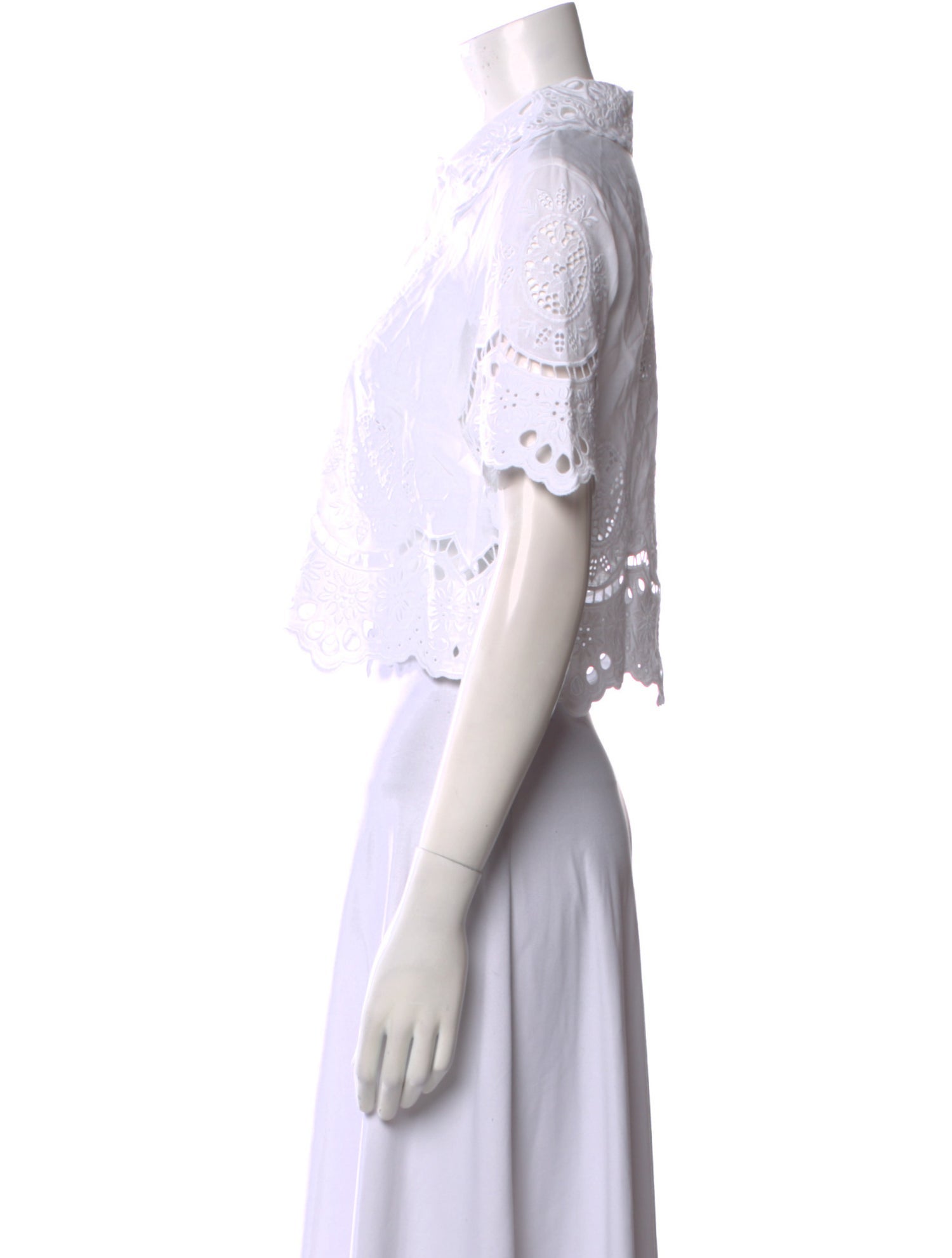 Dolce & Gabbana Lace Pattern Short Sleeve Crop Top w/ Tags