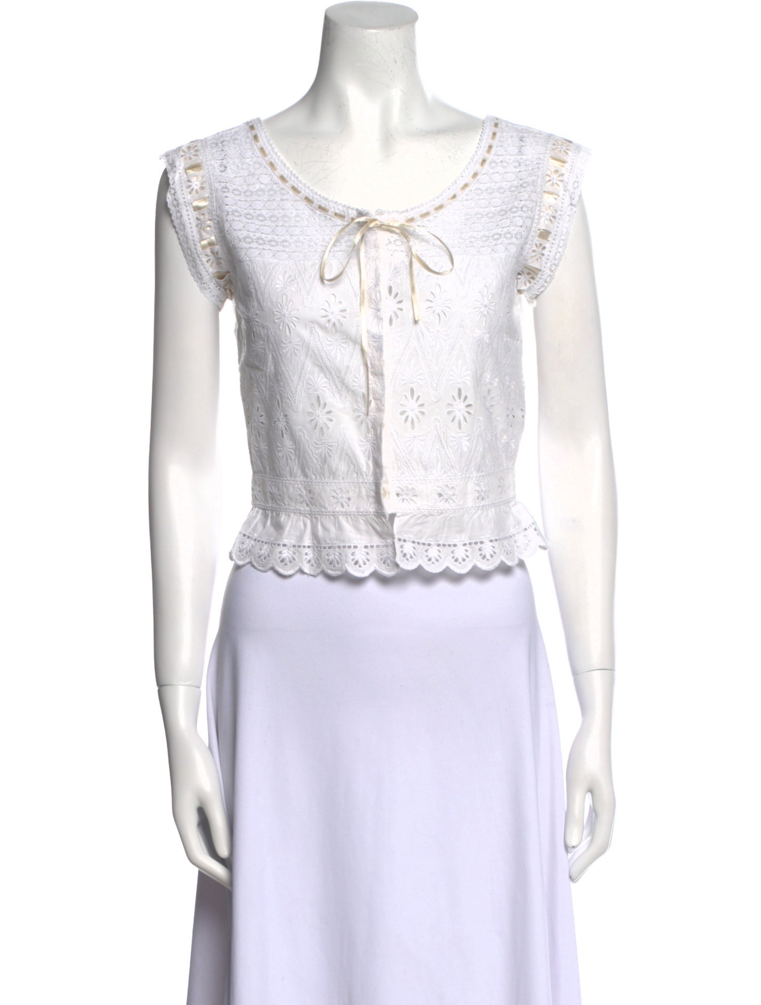 Dolce & Gabbana Scoop Neck Sleeveless Crop Top