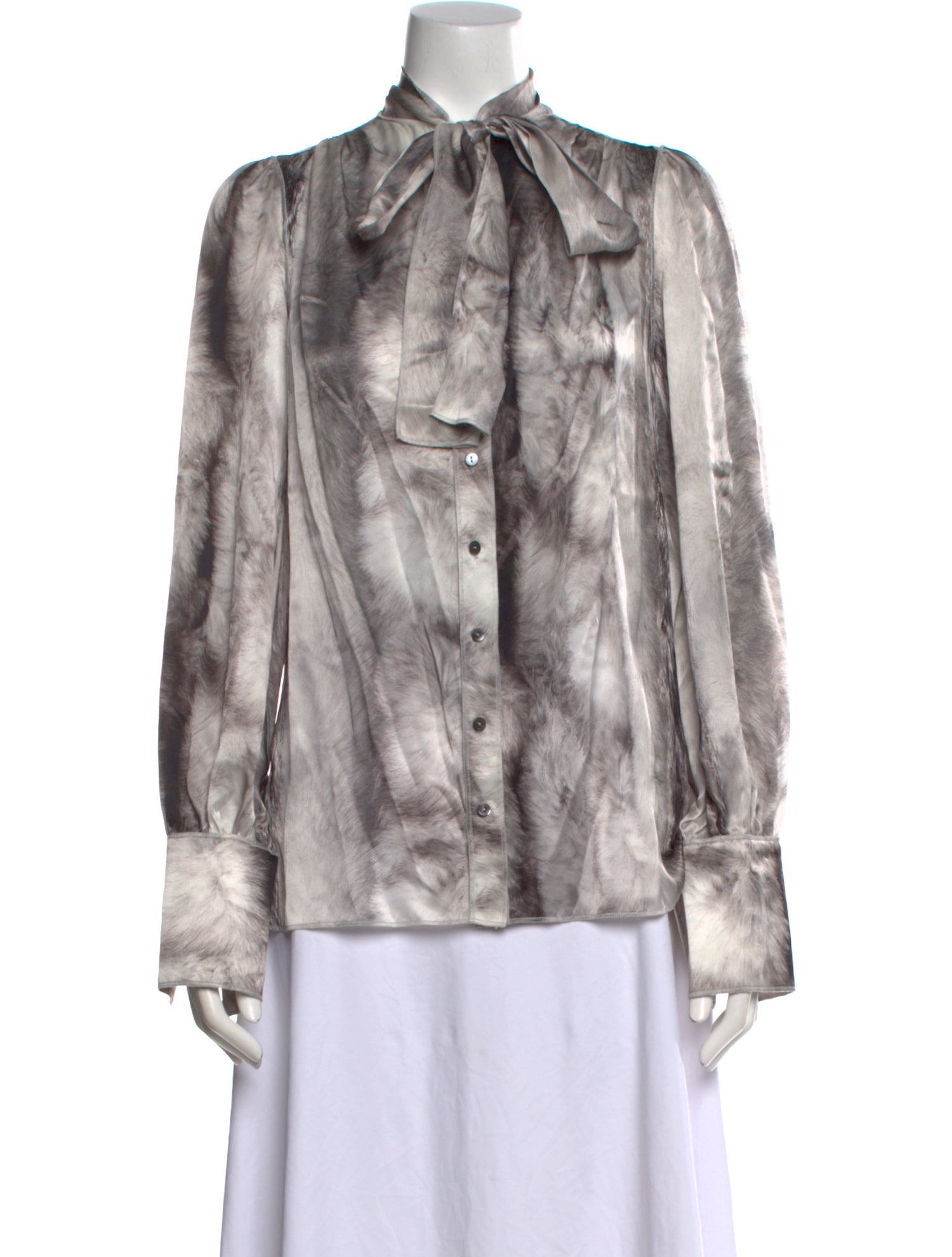 Dolce & Gabbana Silk Printed Button-Up Top w/ Tags