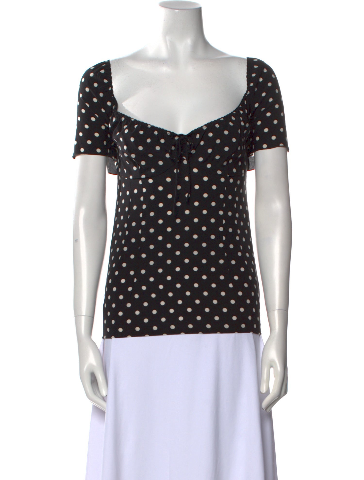Dolce & Gabbana Silk Polka Dot Print Top