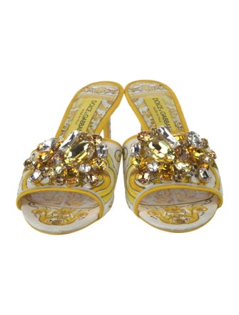 Dolce & Gabbana Leather Printed Slides