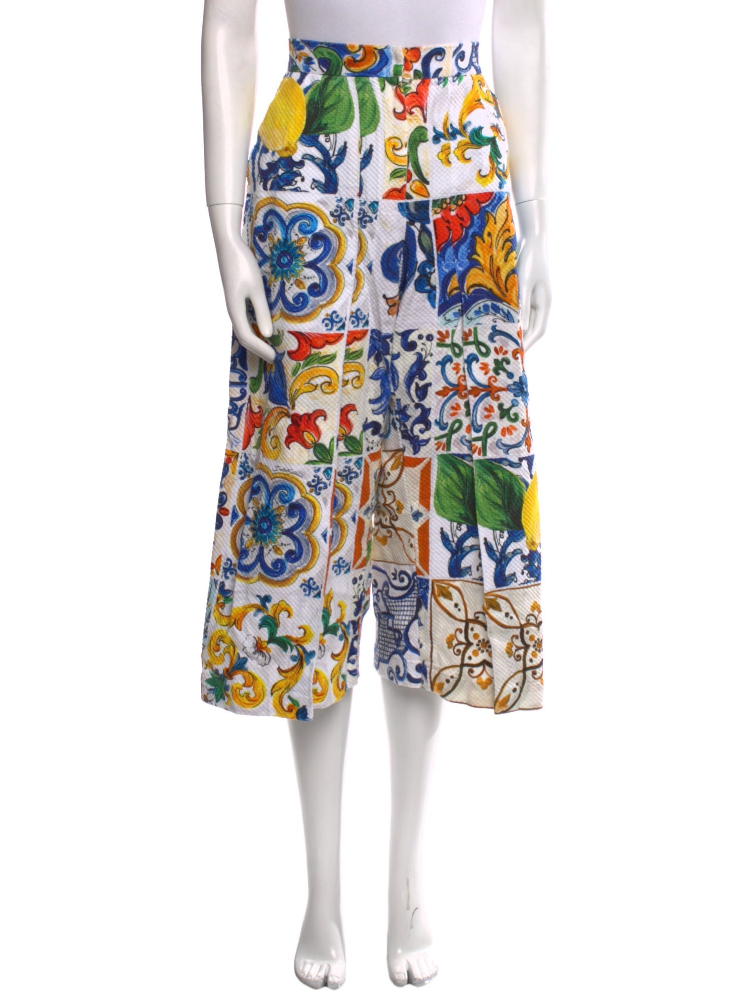 Dolce & Gabbana Printed Wide Leg Pants