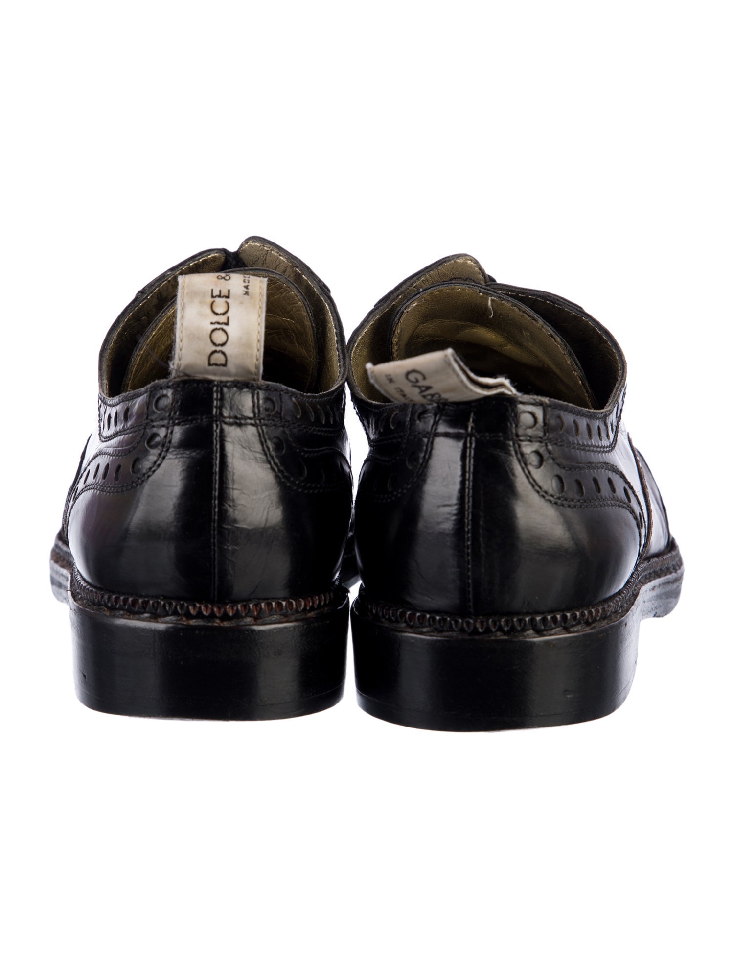 Dolce & Gabbana Leather Crystal Embellishments Oxfords