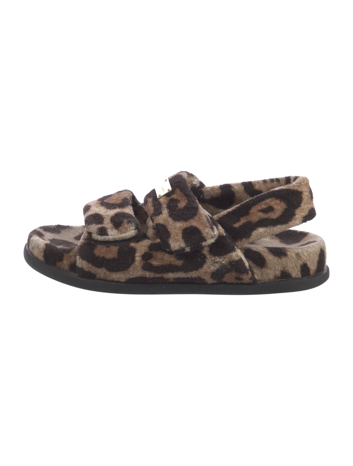 Dolce & Gabbana Terry Cloth Animal Print Slides