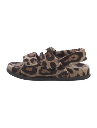 Dolce & Gabbana Terry Cloth Animal Print Slides
