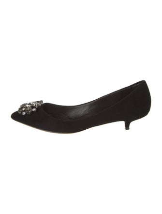 Dolce & Gabbana Suede Crystal Embellishments Flats