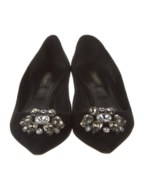 Dolce & Gabbana Suede Crystal Embellishments Flats