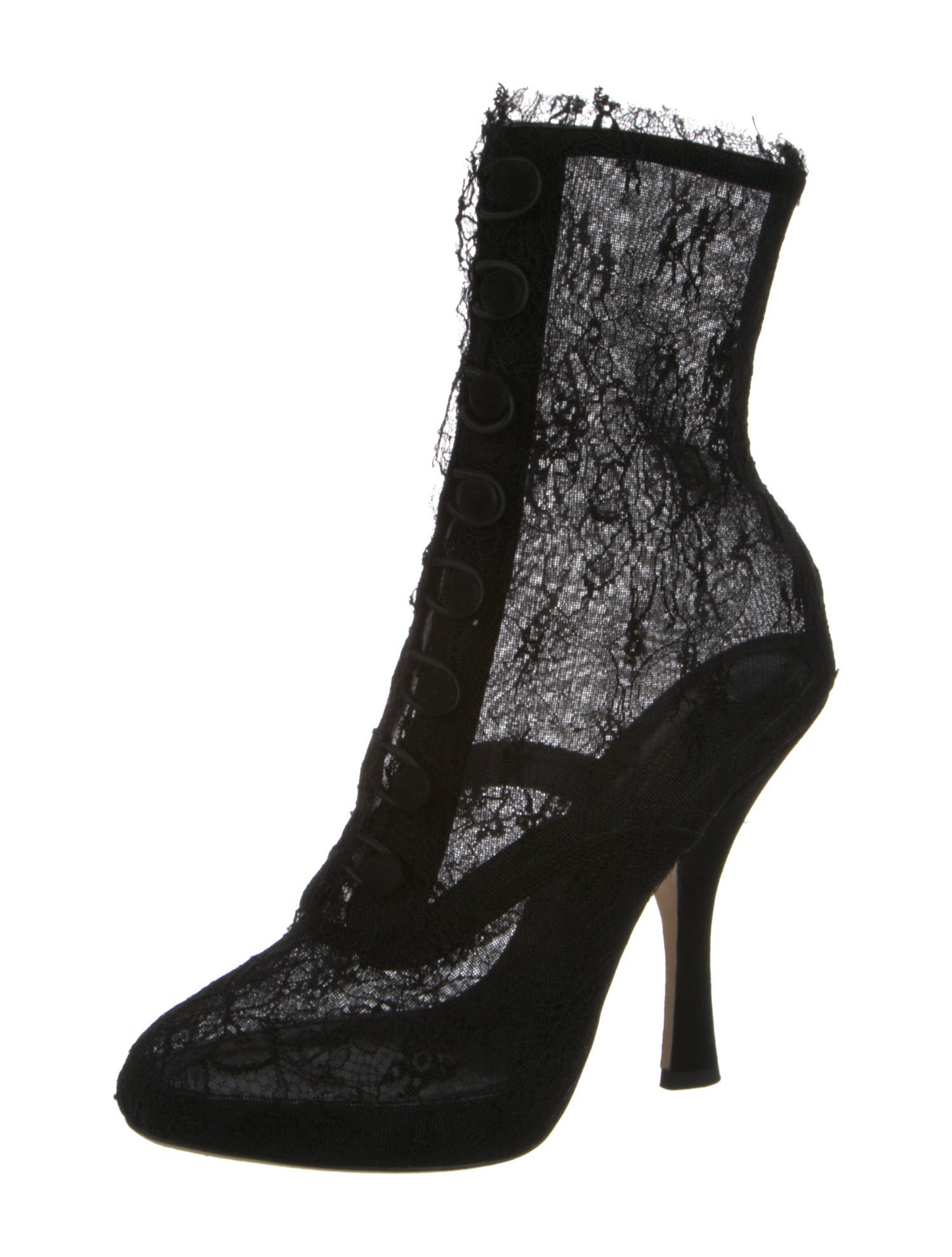 Dolce & Gabbana Lace Lace Pattern Lace-Up Boots