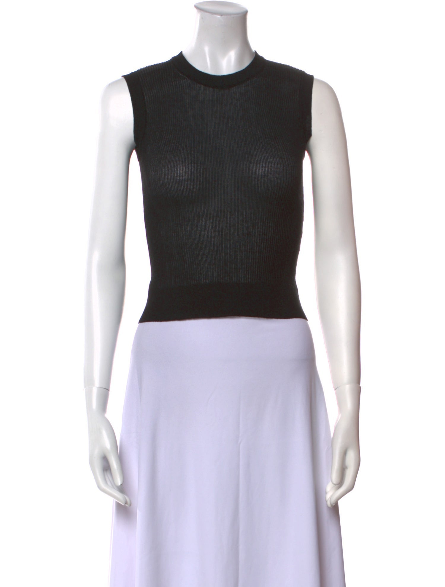 Dolce & Gabbana Crew Neck Sleeveless Crop Top