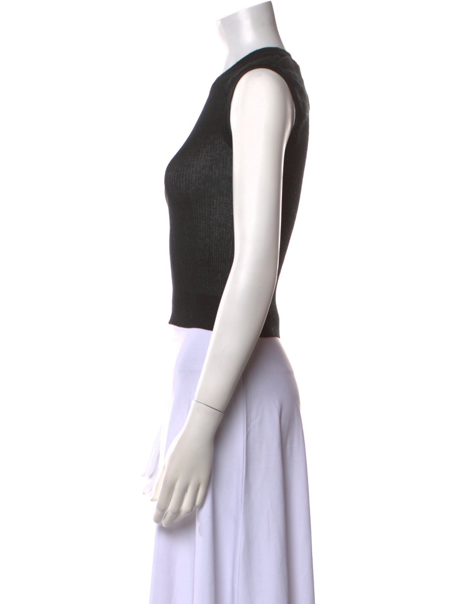 Dolce & Gabbana Crew Neck Sleeveless Crop Top