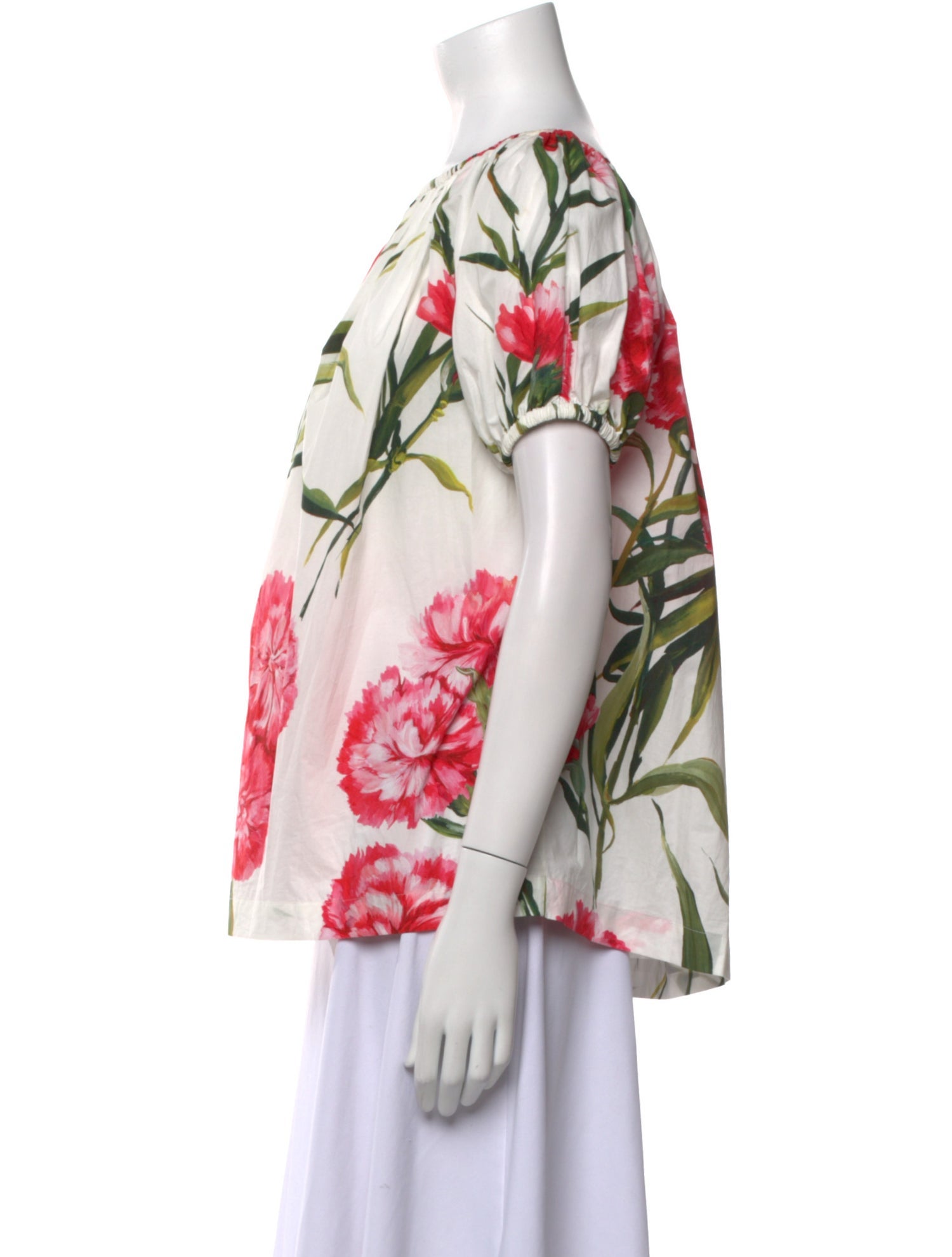 Dolce & Gabbana Floral Print Scoop Neck Blouse