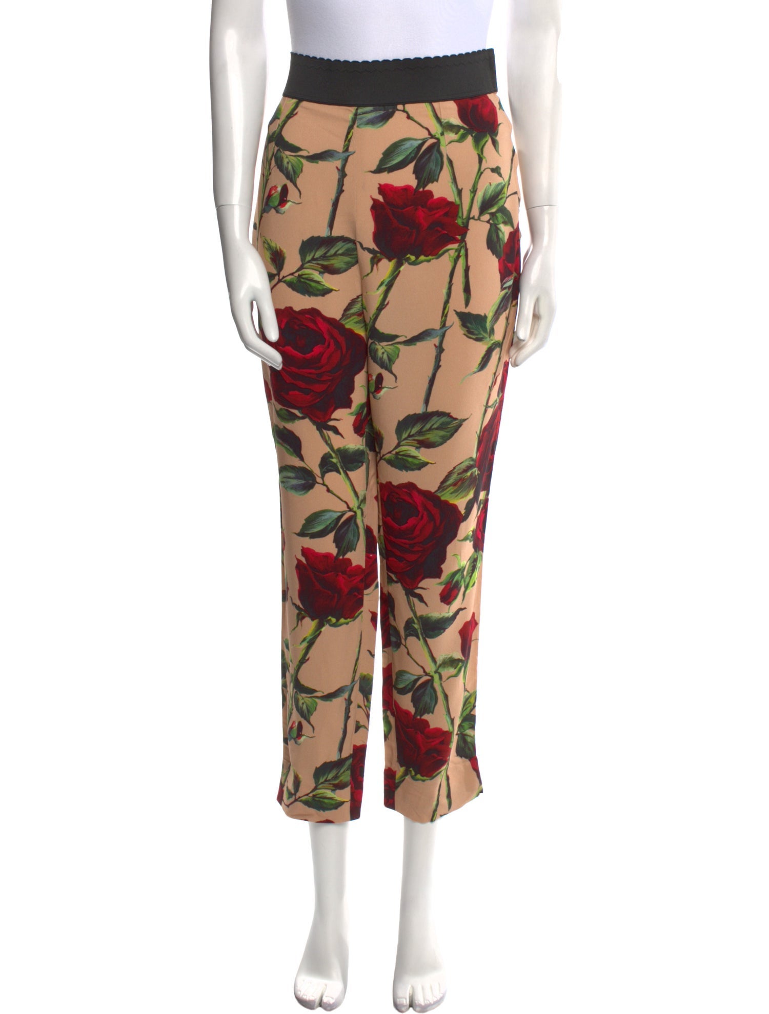 Dolce & Gabbana Floral Print Straight Leg Pants