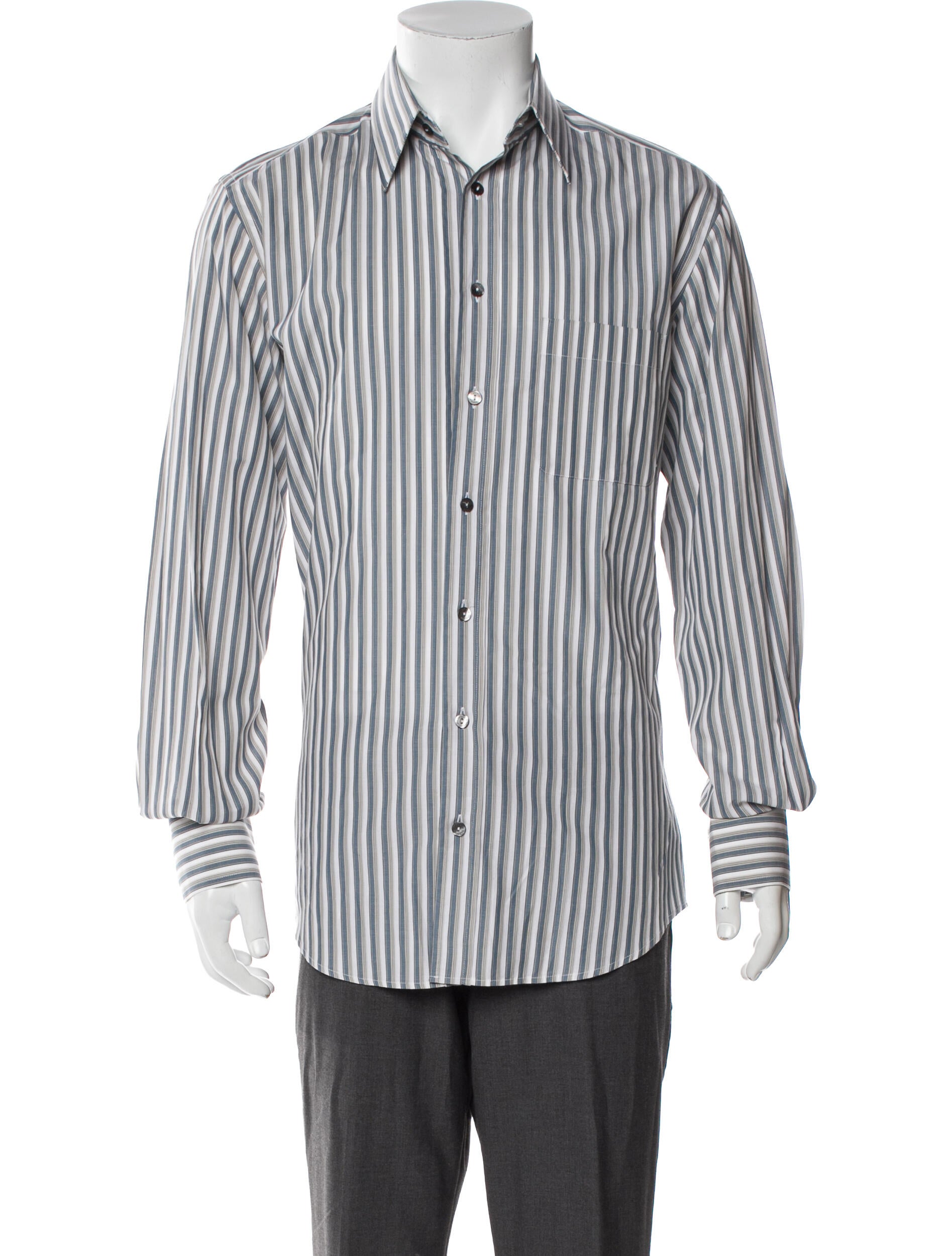 Dolce & Gabbana Striped Long Sleeve Dress Shirt