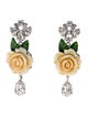 Dolce & Gabbana Crystal & Resin Rose Drop Earrings