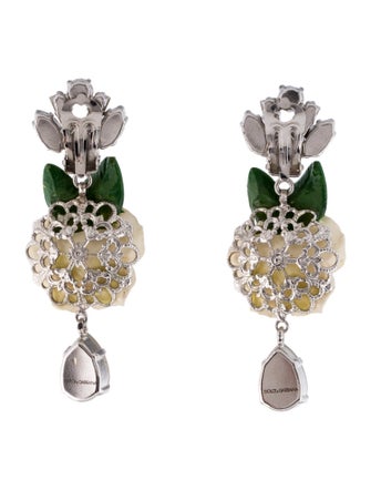 Dolce & Gabbana Crystal & Resin Rose Drop Earrings