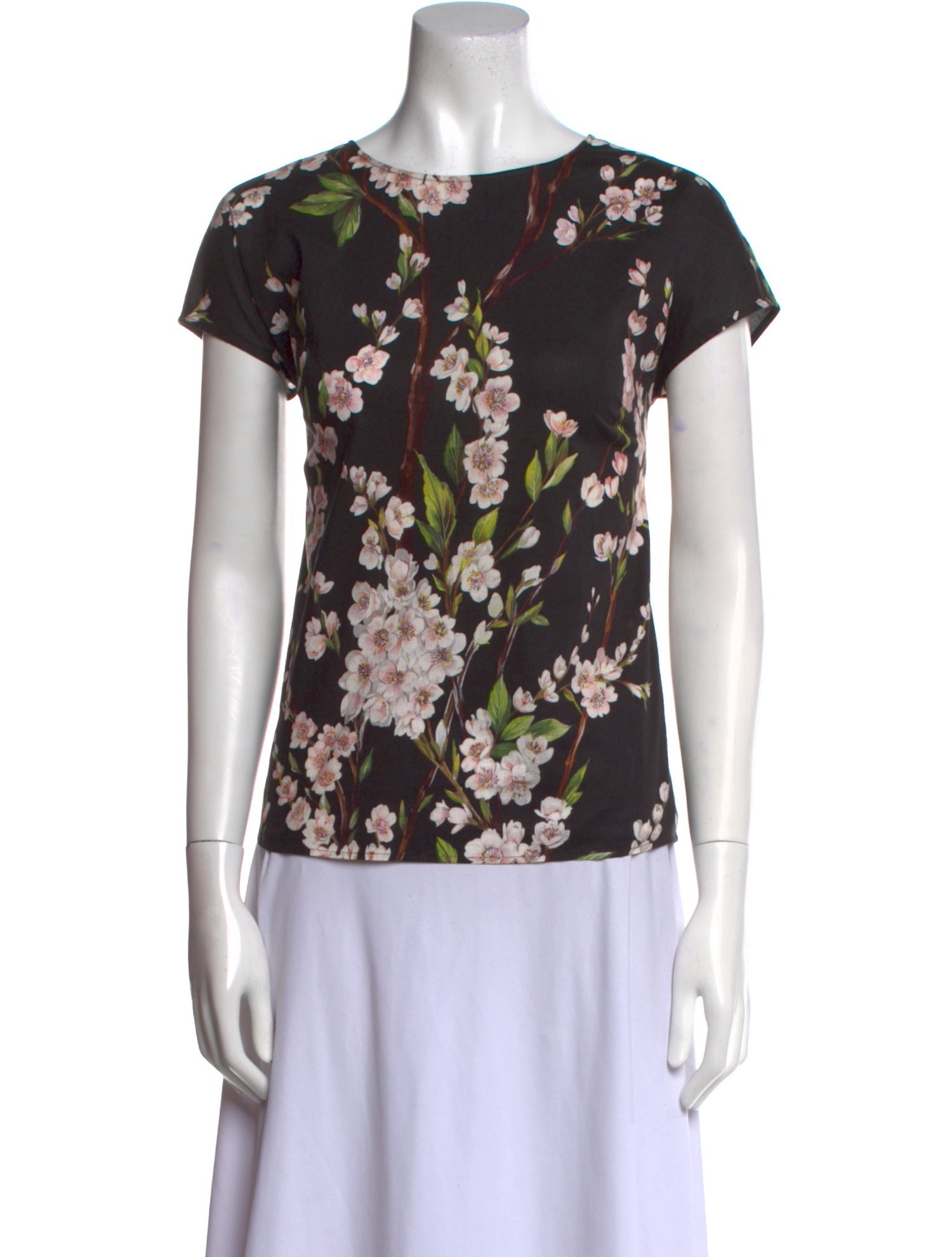 Dolce & Gabbana Floral Print Scoop Neck T-Shirt
