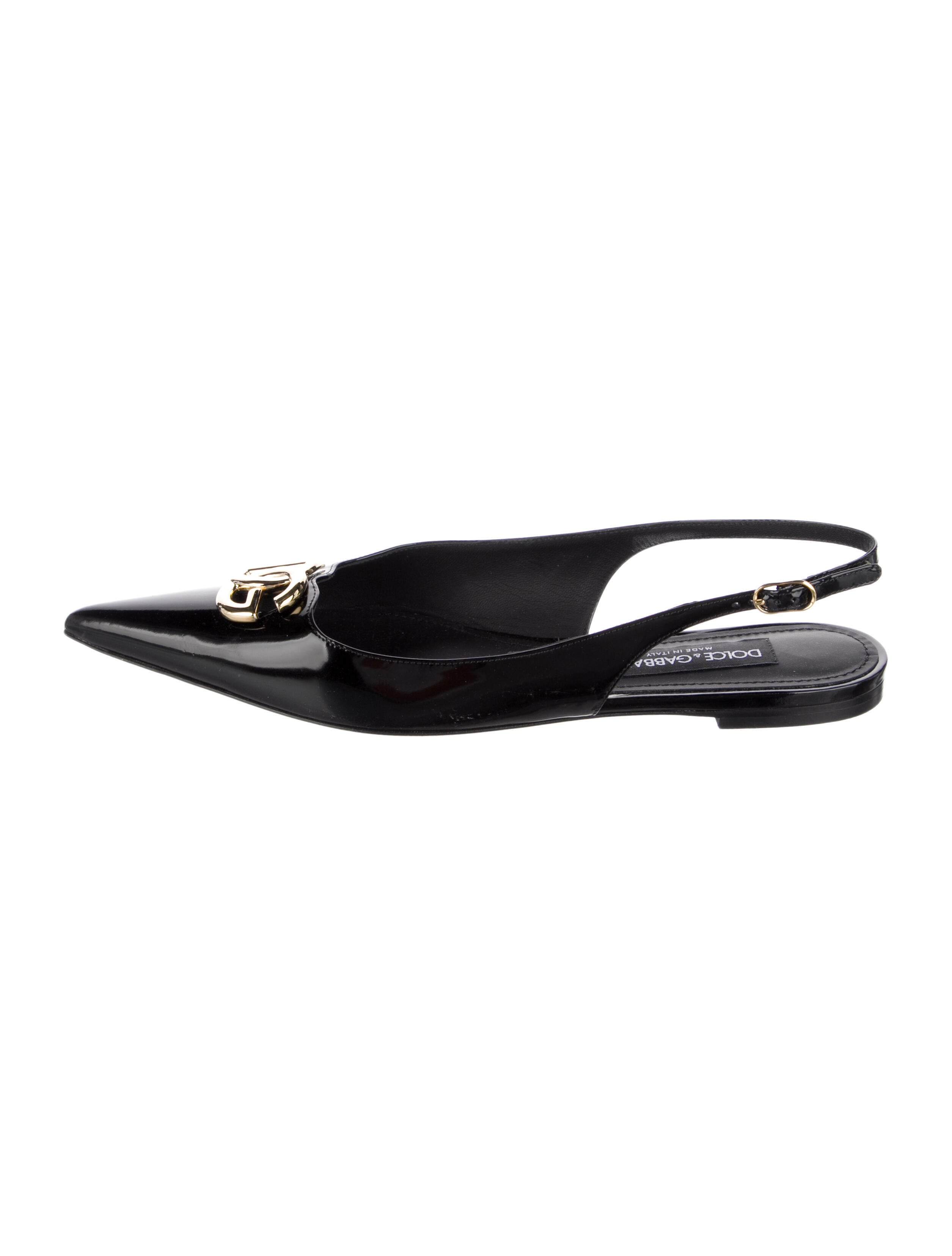 Dolce & Gabbana Patent Leather Slingback Flats