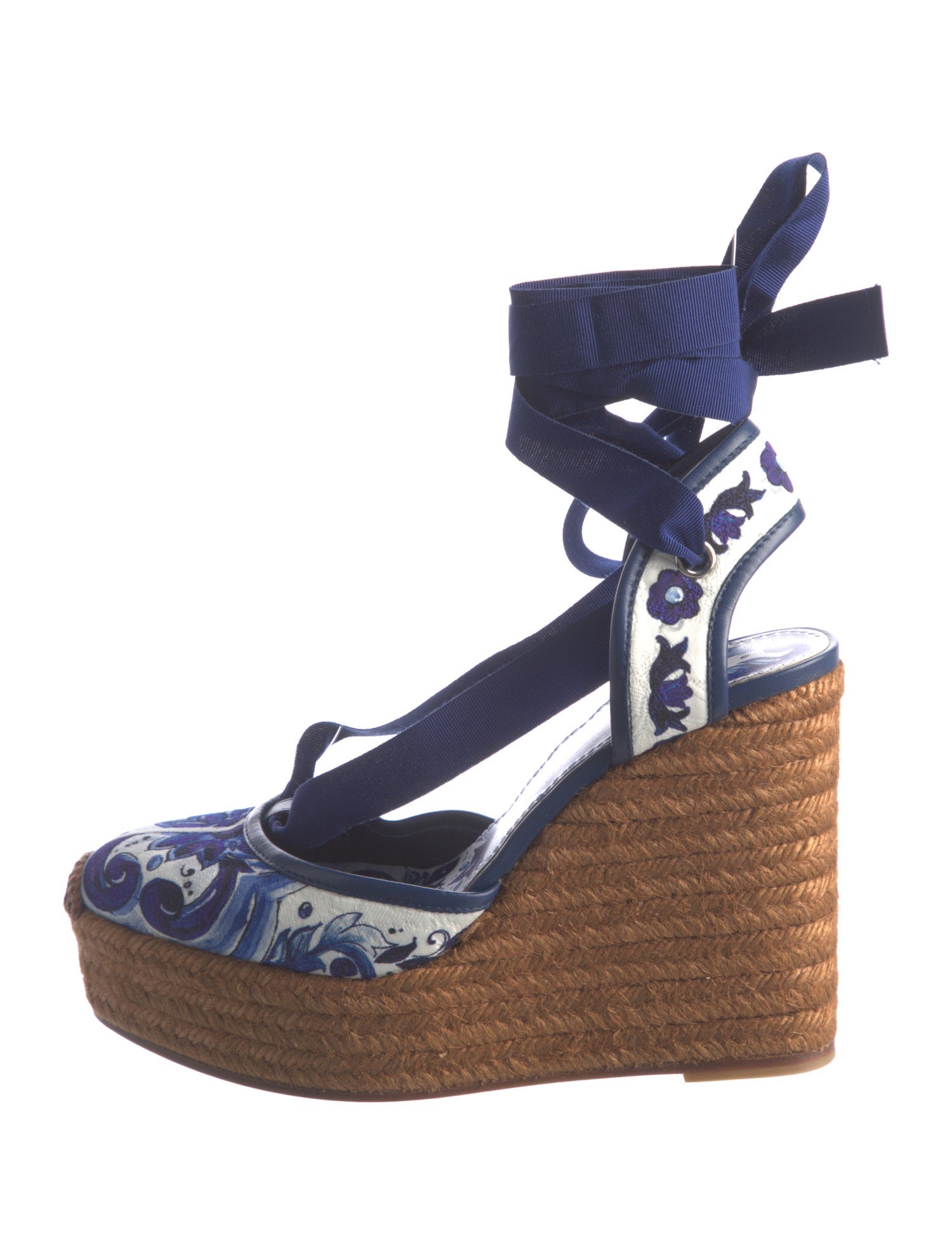 Dolce & Gabbana Canvas Printed Slingback Pumps