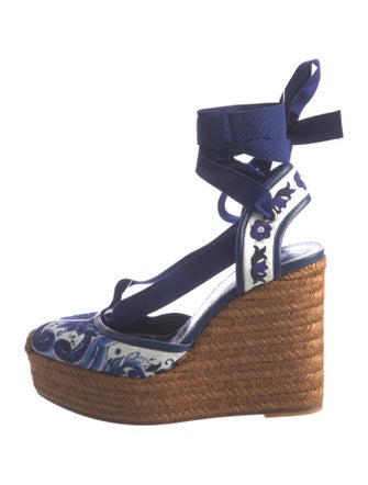 Dolce & Gabbana Canvas Printed Slingback Pumps