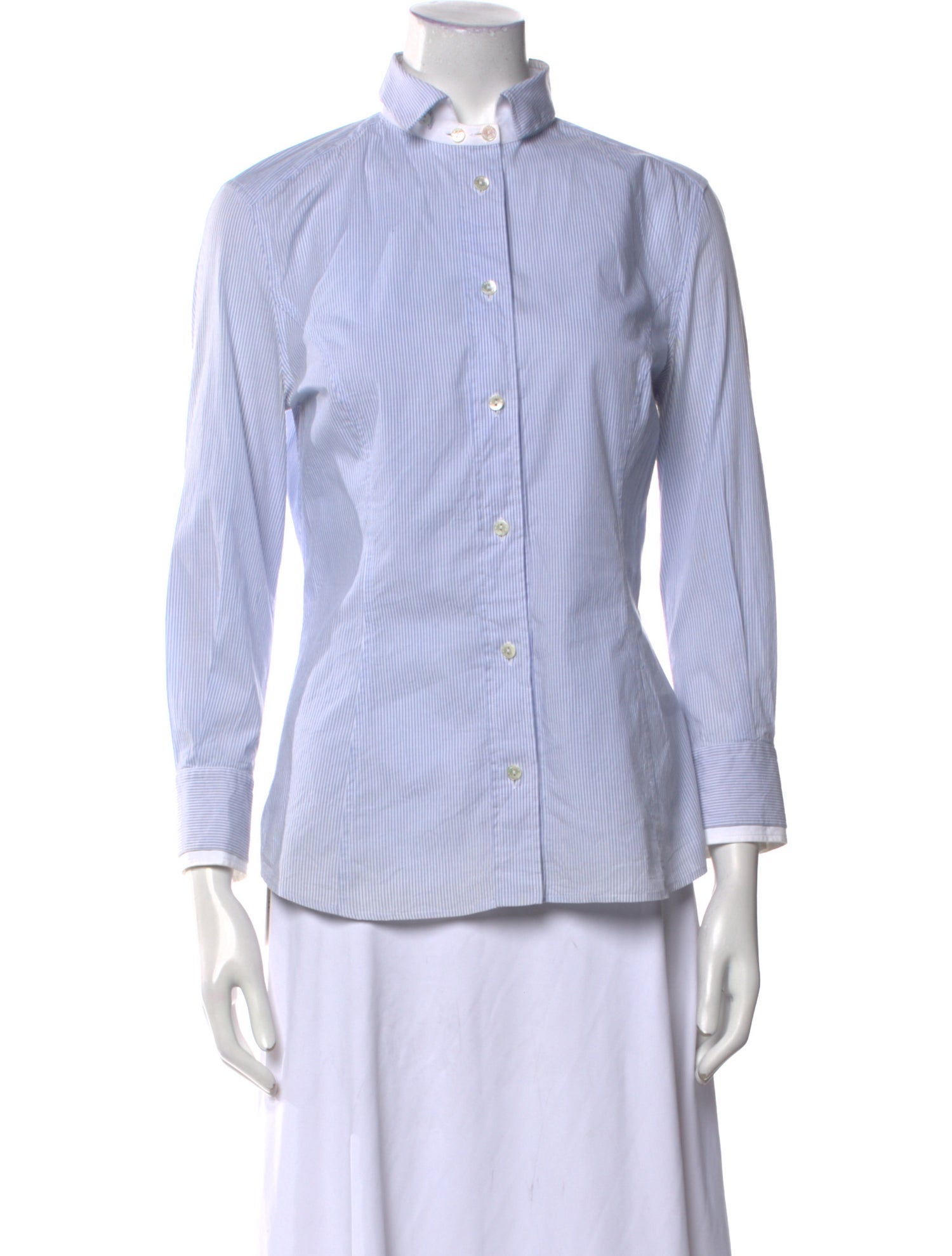 Dolce & Gabbana Striped Long Sleeve Button-Up Top