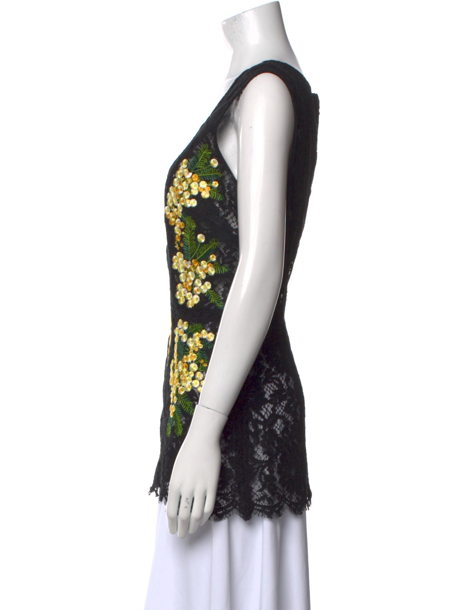 Dolce & Gabbana Lace Floral Print Top