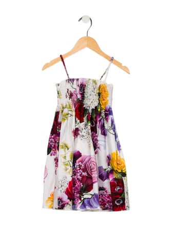 Dolce & Gabbana Girls' Floral Printed Sleeveless Dress