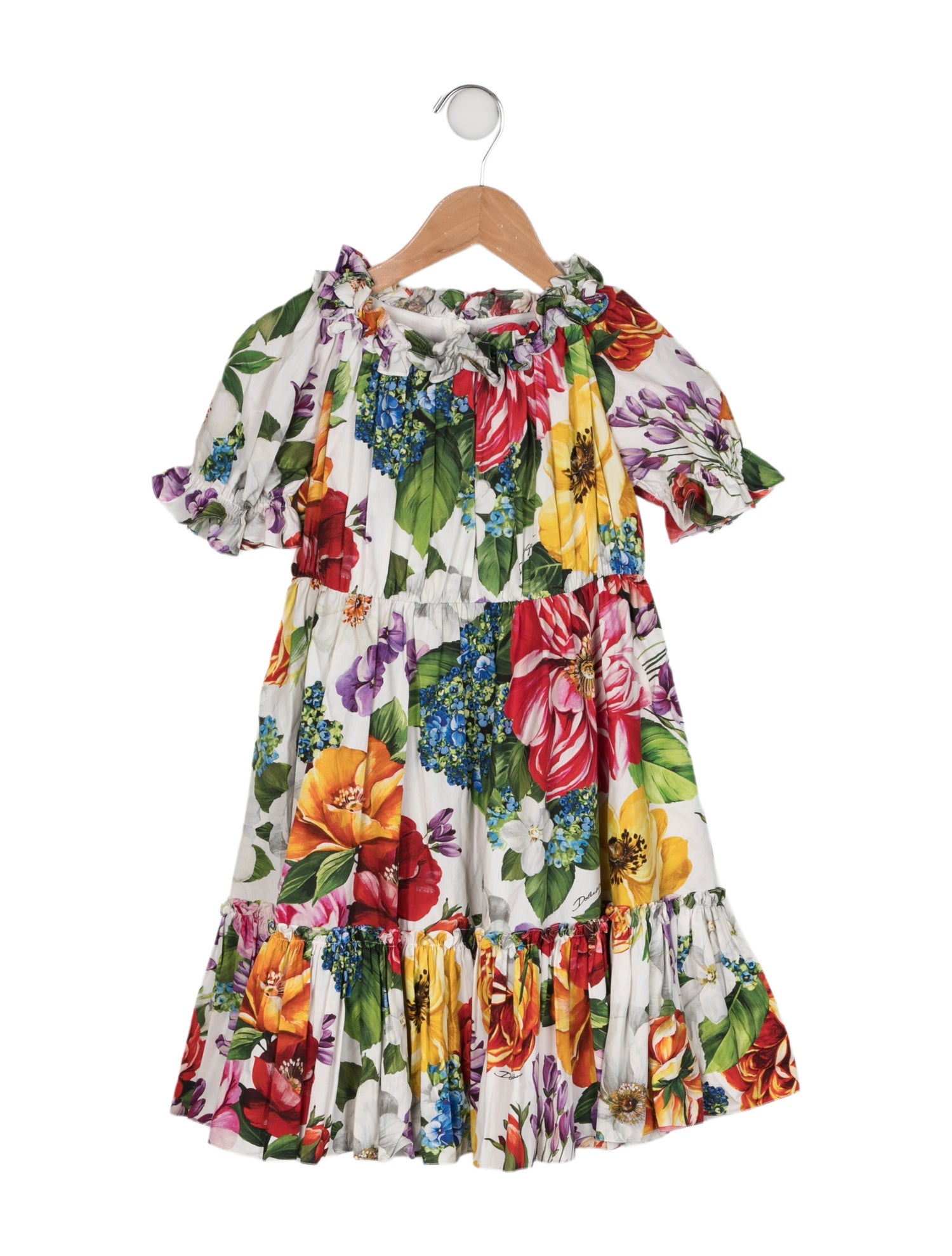 Dolce & Gabbana Toddler Girls' Floral Printed Short Sleeve Dress