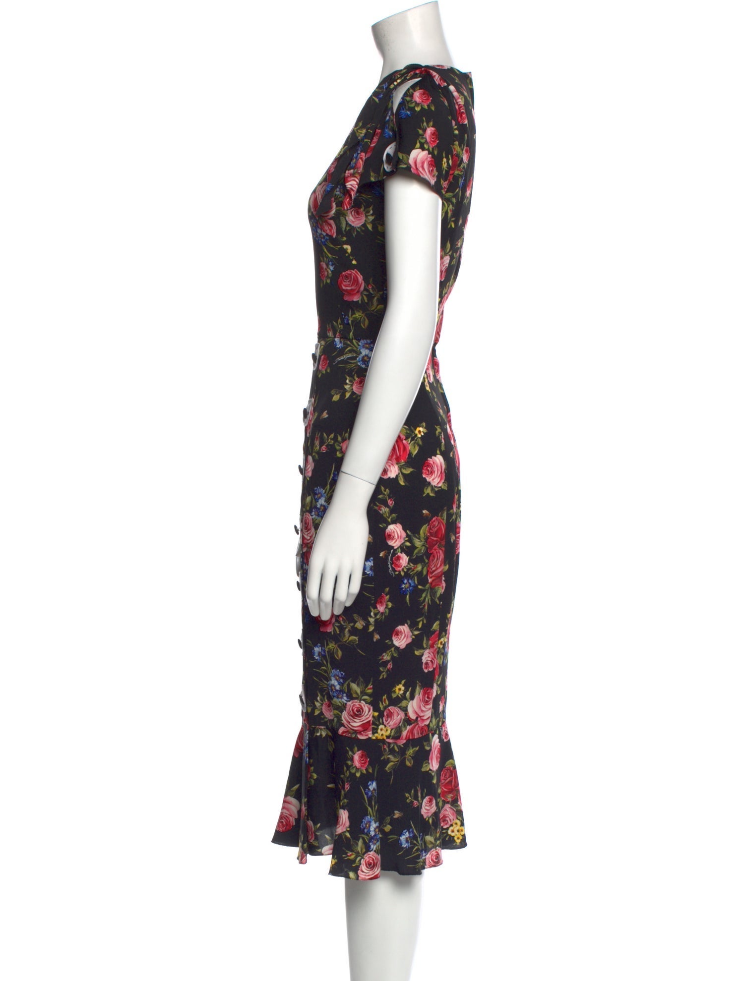 Dolce & Gabbana Floral Print Midi Length Dress