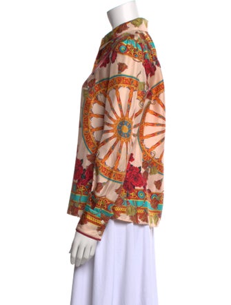 Dolce & Gabbana Silk Printed Button-Up Top