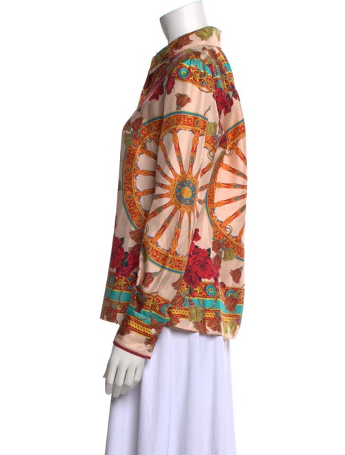 Dolce & Gabbana Silk Printed Button-Up Top