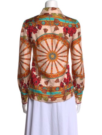 Dolce & Gabbana Silk Printed Button-Up Top