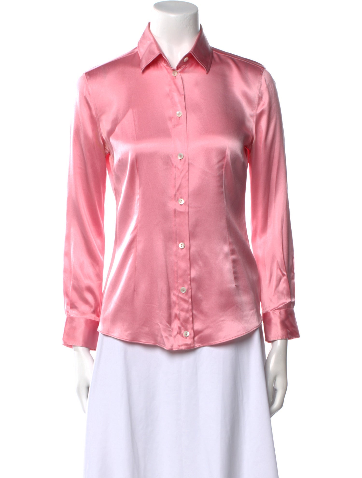 Dolce & Gabbana Silk Long Sleeve Button-Up Top