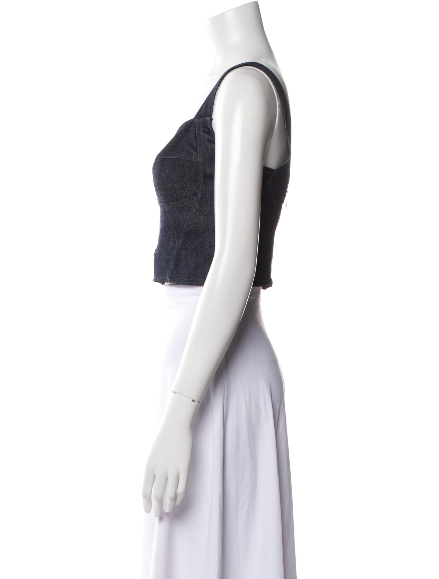 Dolce & Gabbana Square Neckline Sleeveless Crop Top