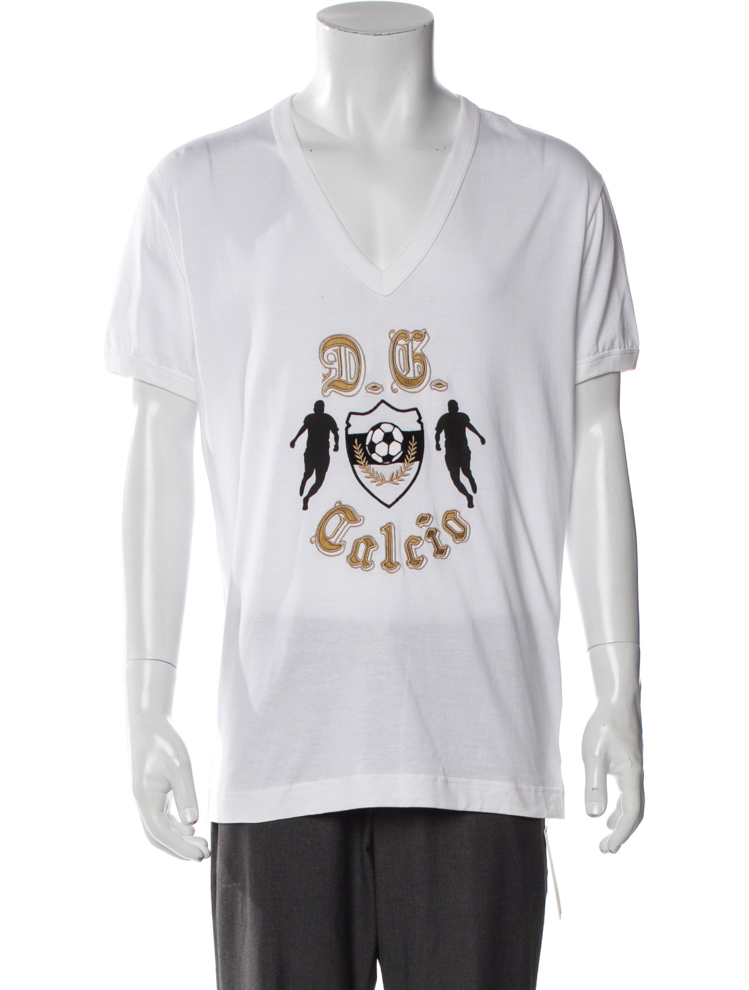 Dolce & Gabbana Graphic Print V-Neck T-Shirt