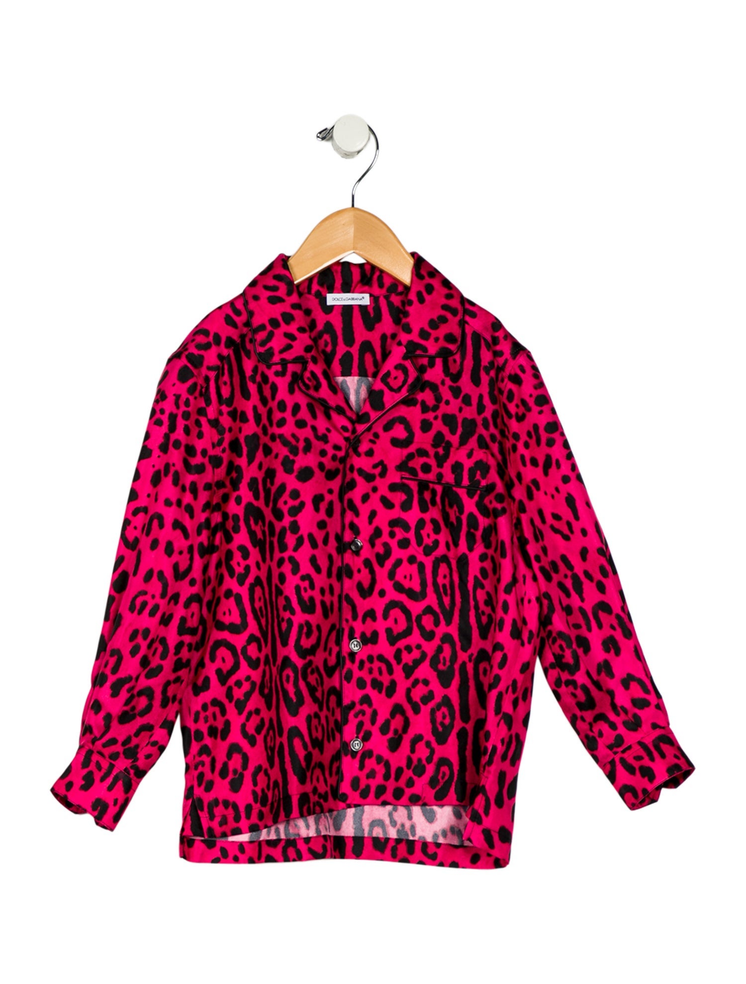 Dolce & Gabbana Toddler Girls' Cheetah Printed Silk Button-Up Top