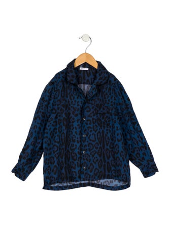 Dolce & Gabbana Kids Girls' Cheetah Printed Button-Up Top