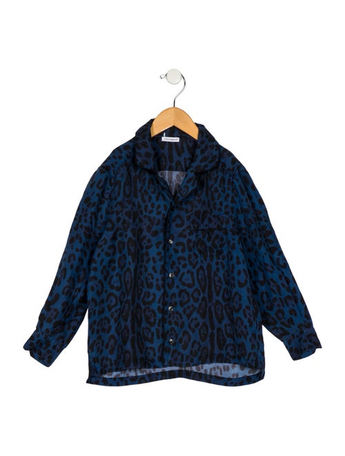 Dolce & Gabbana Kids Girls' Cheetah Printed Button-Up Top