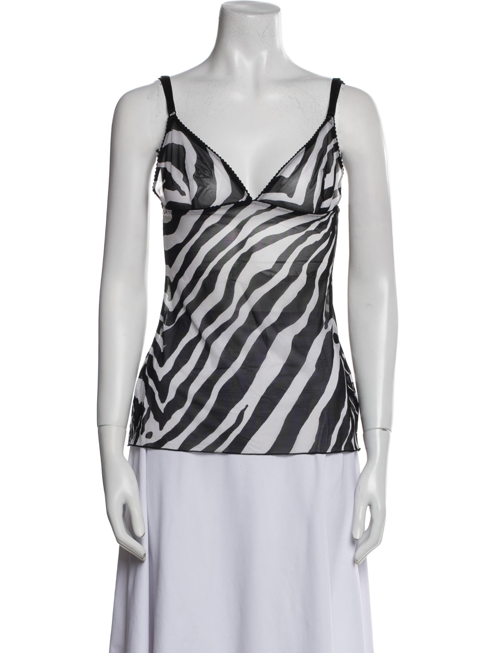 Dolce & Gabbana Striped V-Neck Top