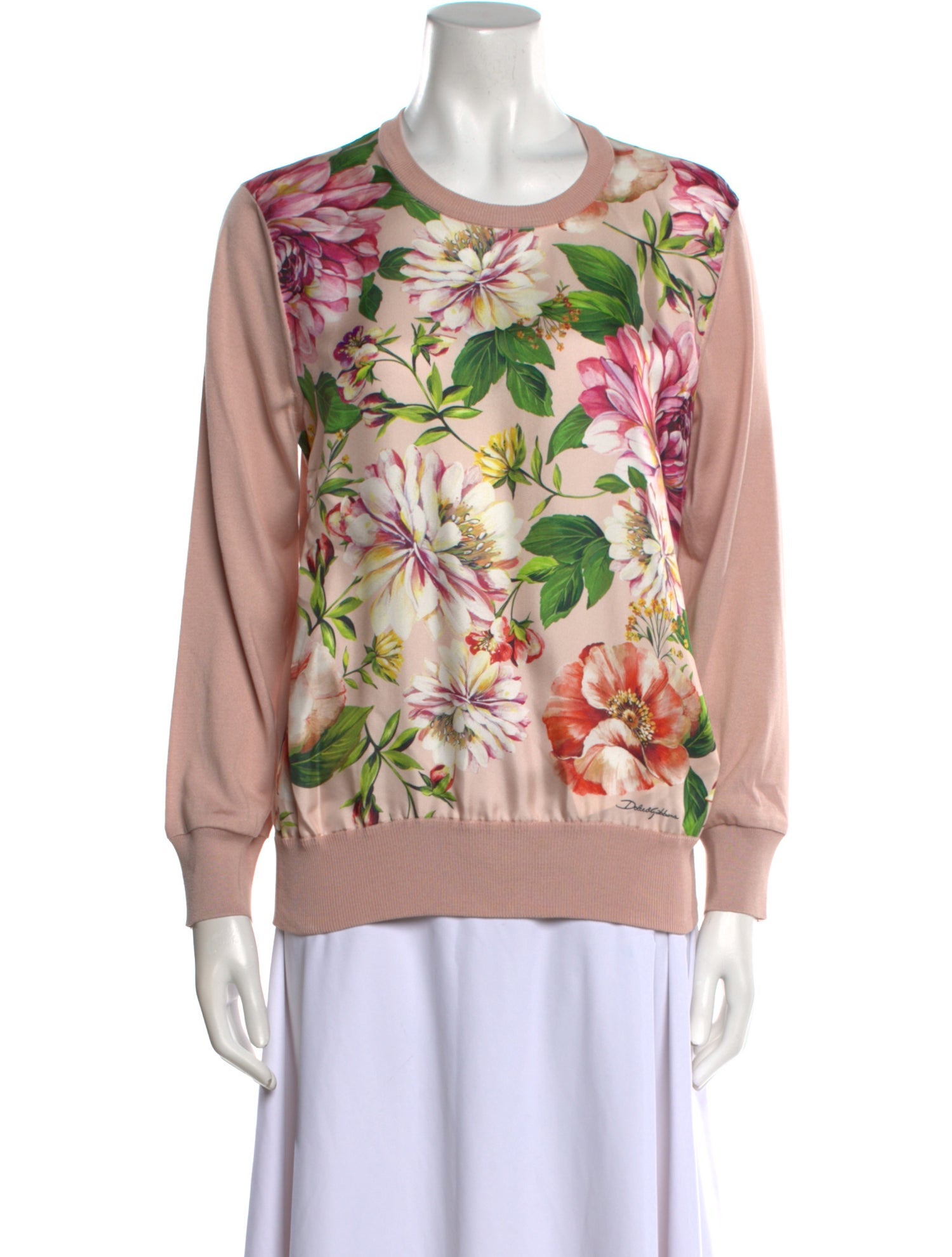 Dolce & Gabbana Silk Floral Print Sweatshirt