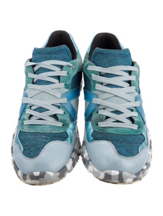 Dolce & Gabbana Suede Colorblock Pattern Sneakers