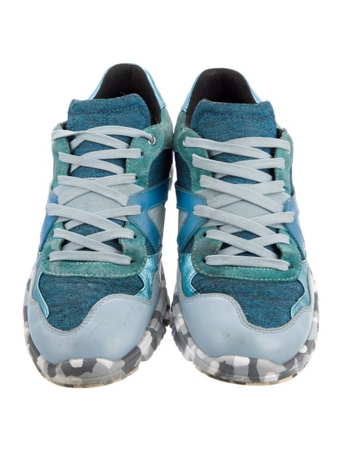 Dolce & Gabbana Suede Colorblock Pattern Sneakers