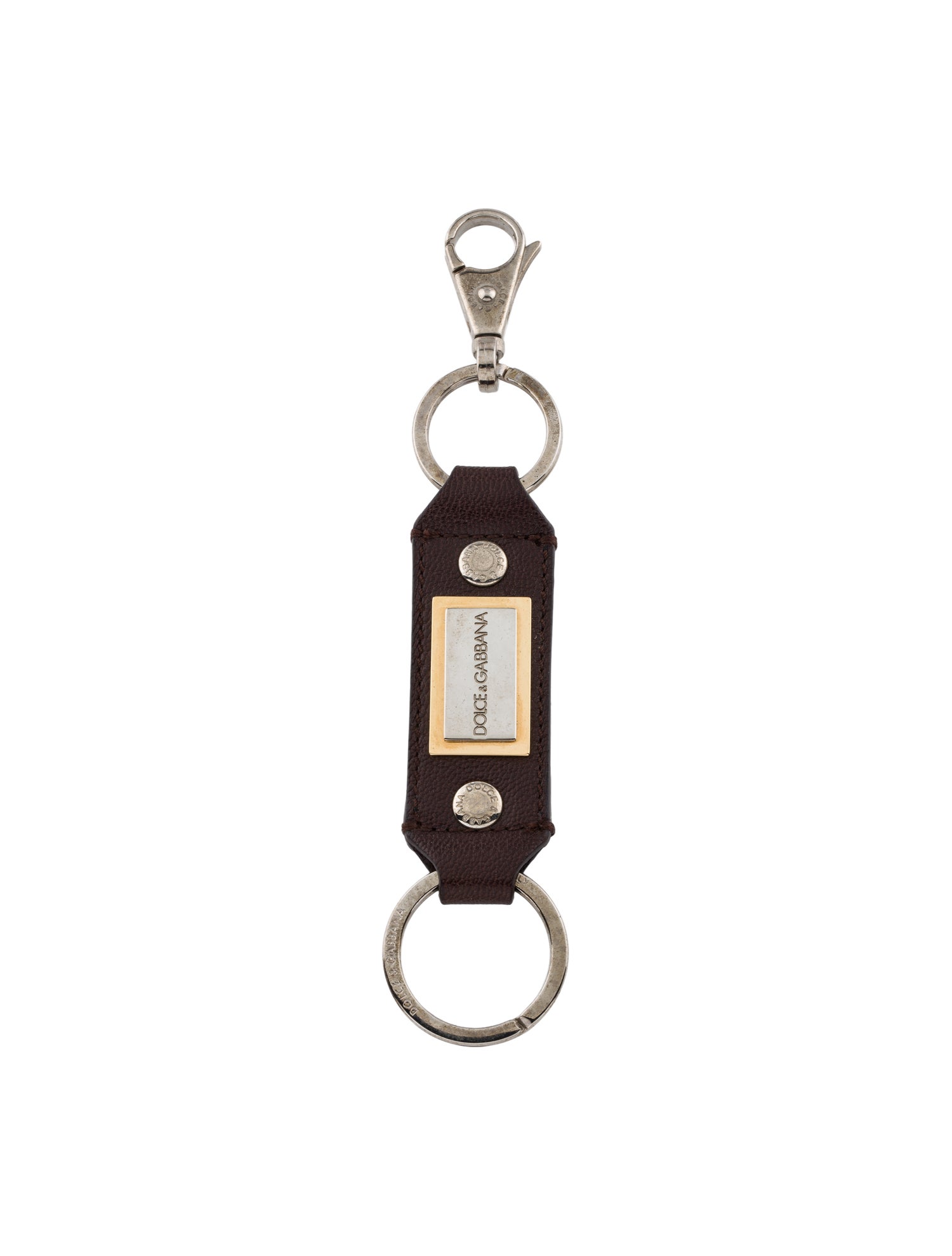 Dolce & Gabbana Brown Leather Keyring