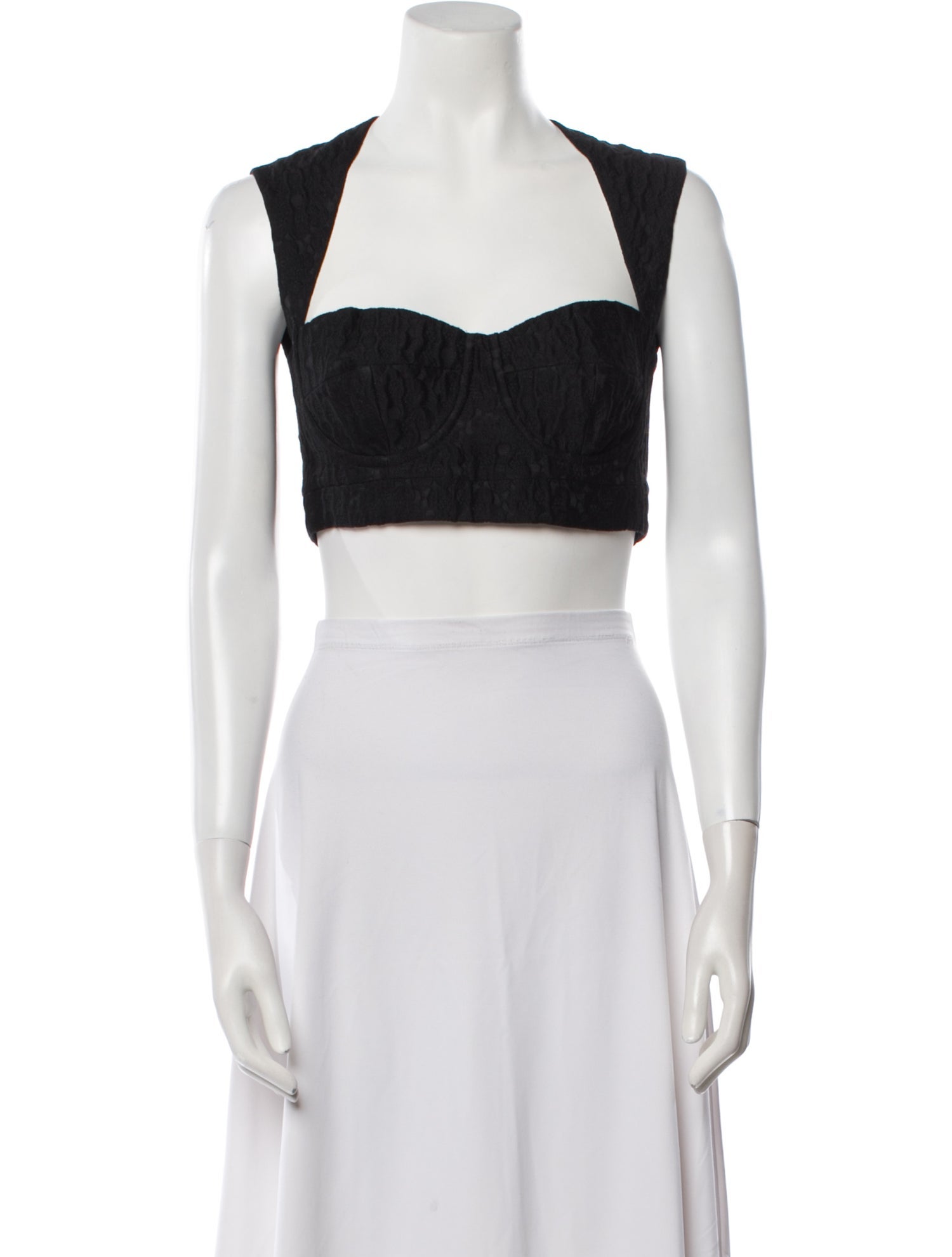 Dolce & Gabbana Wool Square Neckline Crop Top