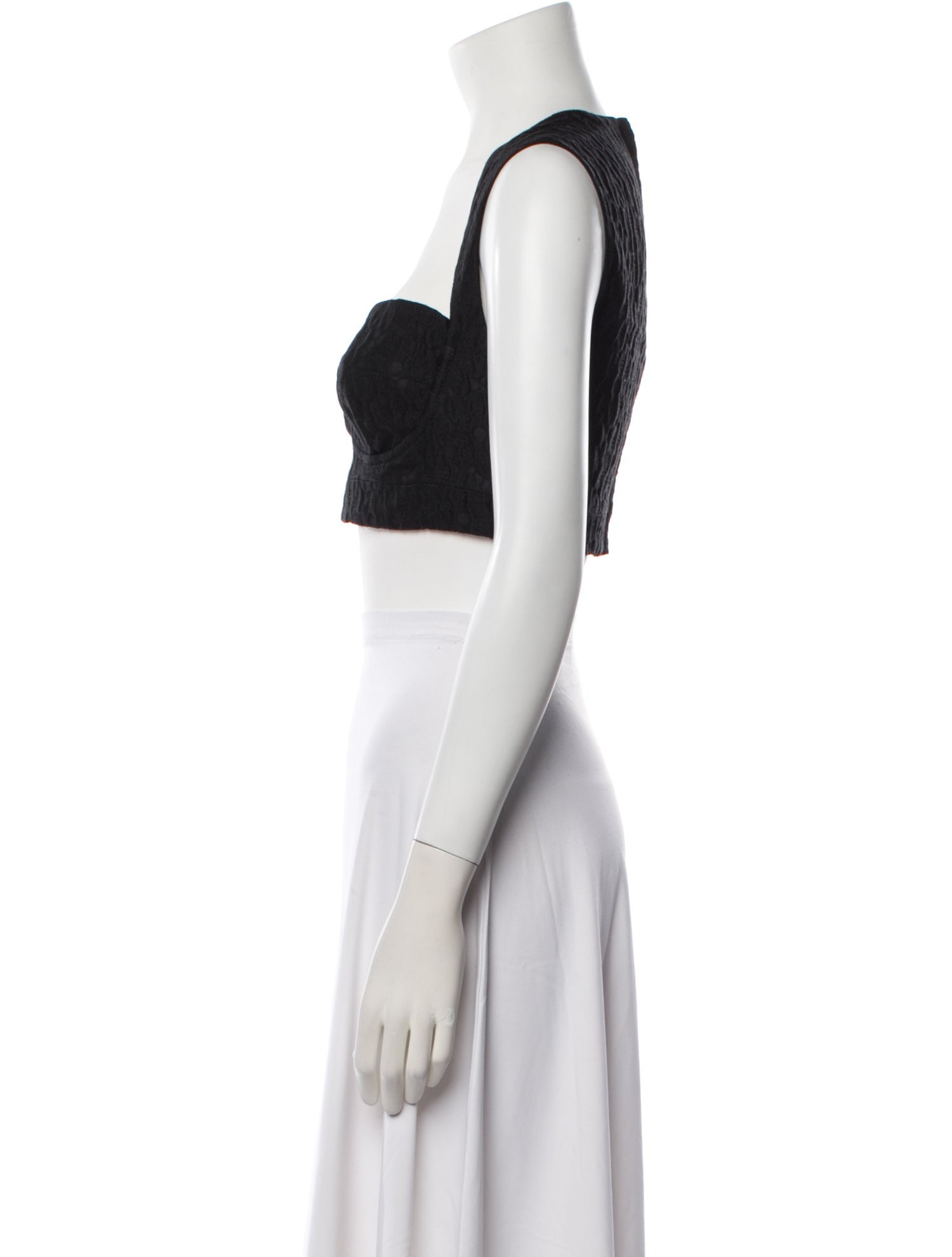 Dolce & Gabbana Wool Square Neckline Crop Top