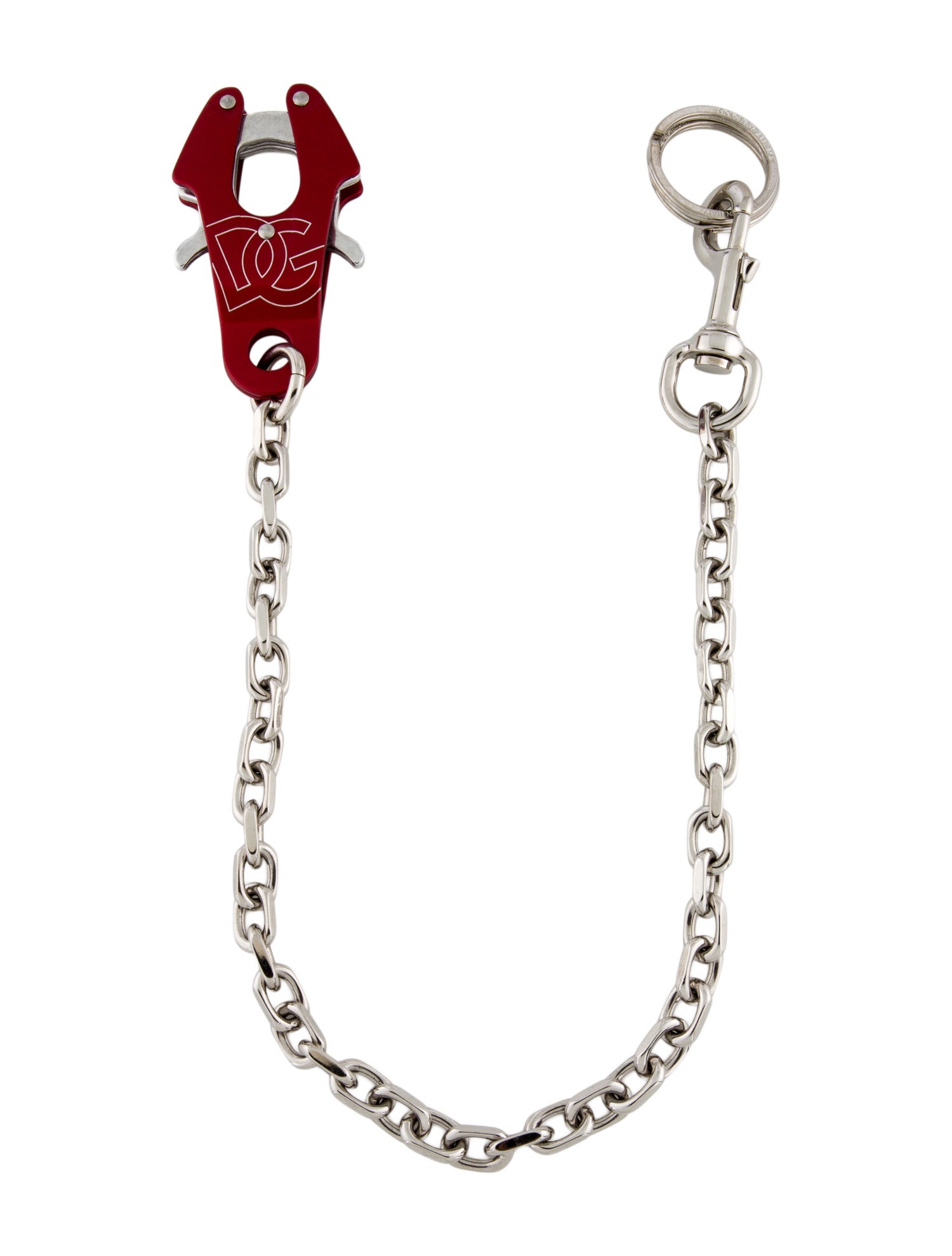 Dolce & Gabbana Men's Silver Engraved Keyring