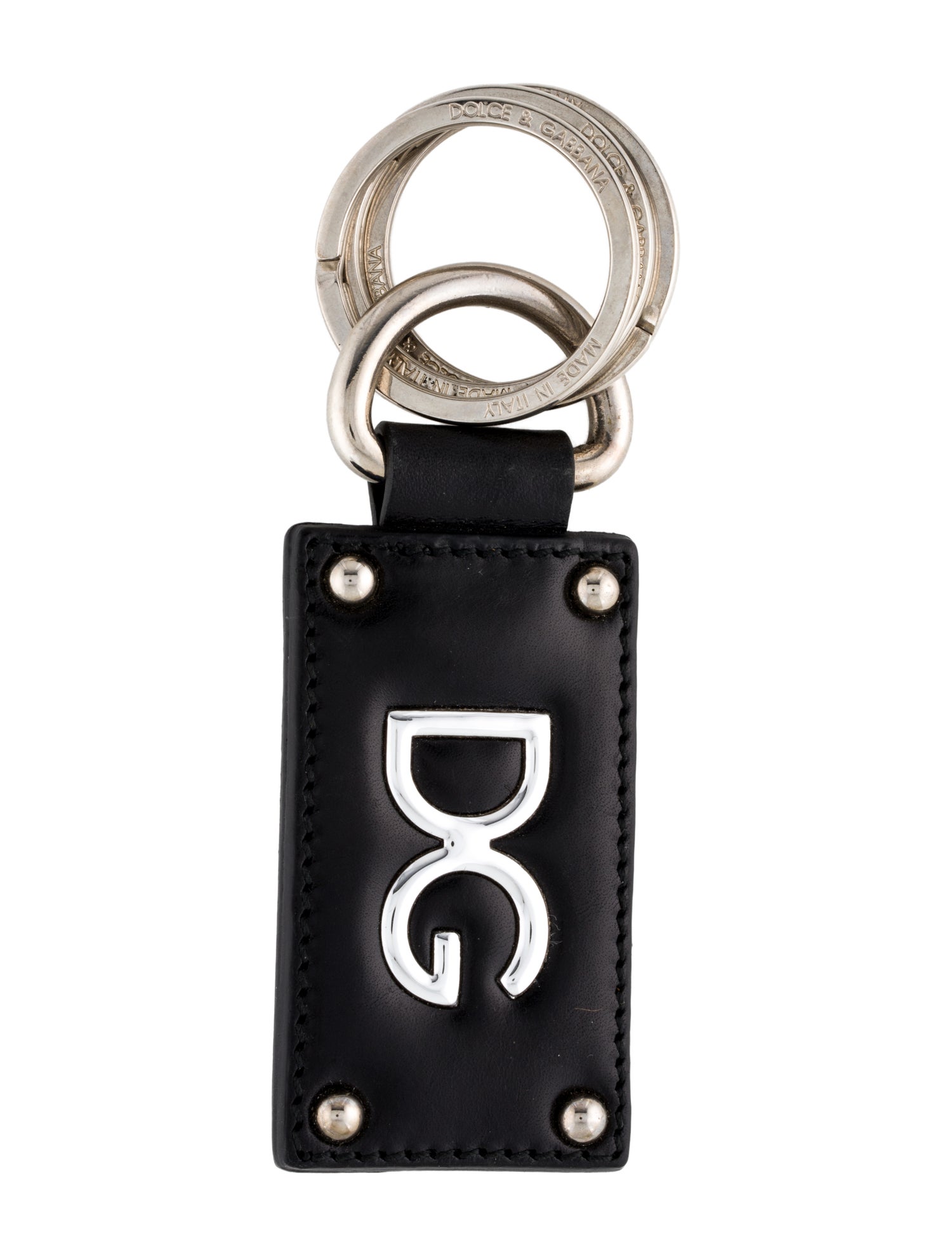 Dolce & Gabbana Men's Black Leather Keyring
