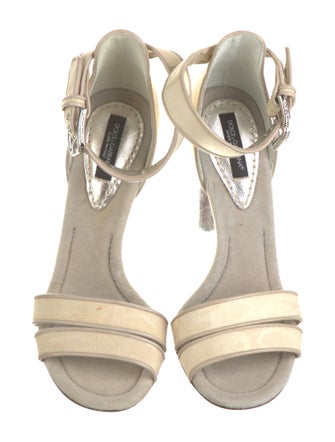 Dolce & Gabbana Leather Colorblock Pattern Sandals