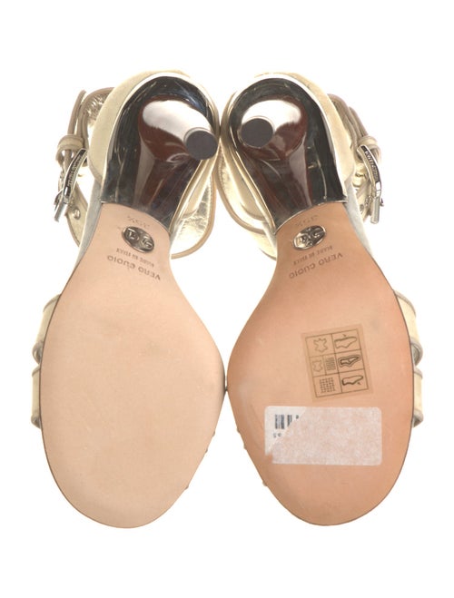 Dolce & Gabbana Leather Colorblock Pattern Sandals