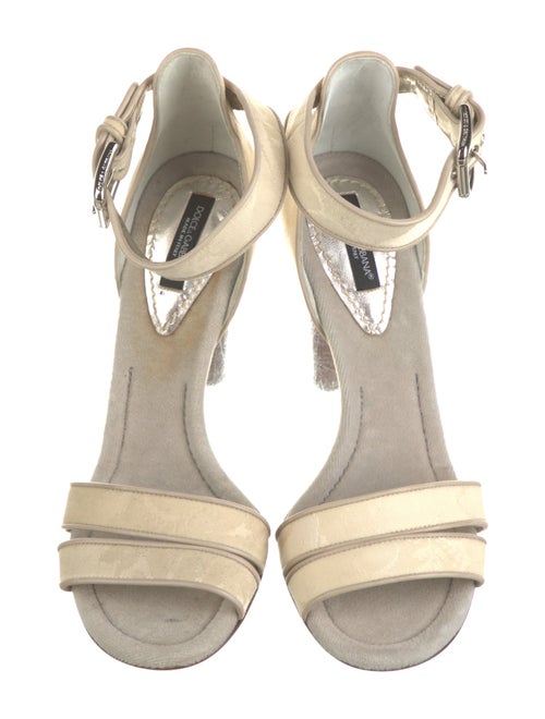 Dolce & Gabbana Leather Colorblock Pattern Sandals