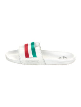 Dolce & Gabbana Leather Striped Slides